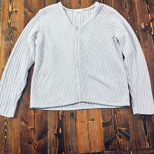 J.Jill Powder Blue Rare Women's  Soft Front Zipper Sweater- Small